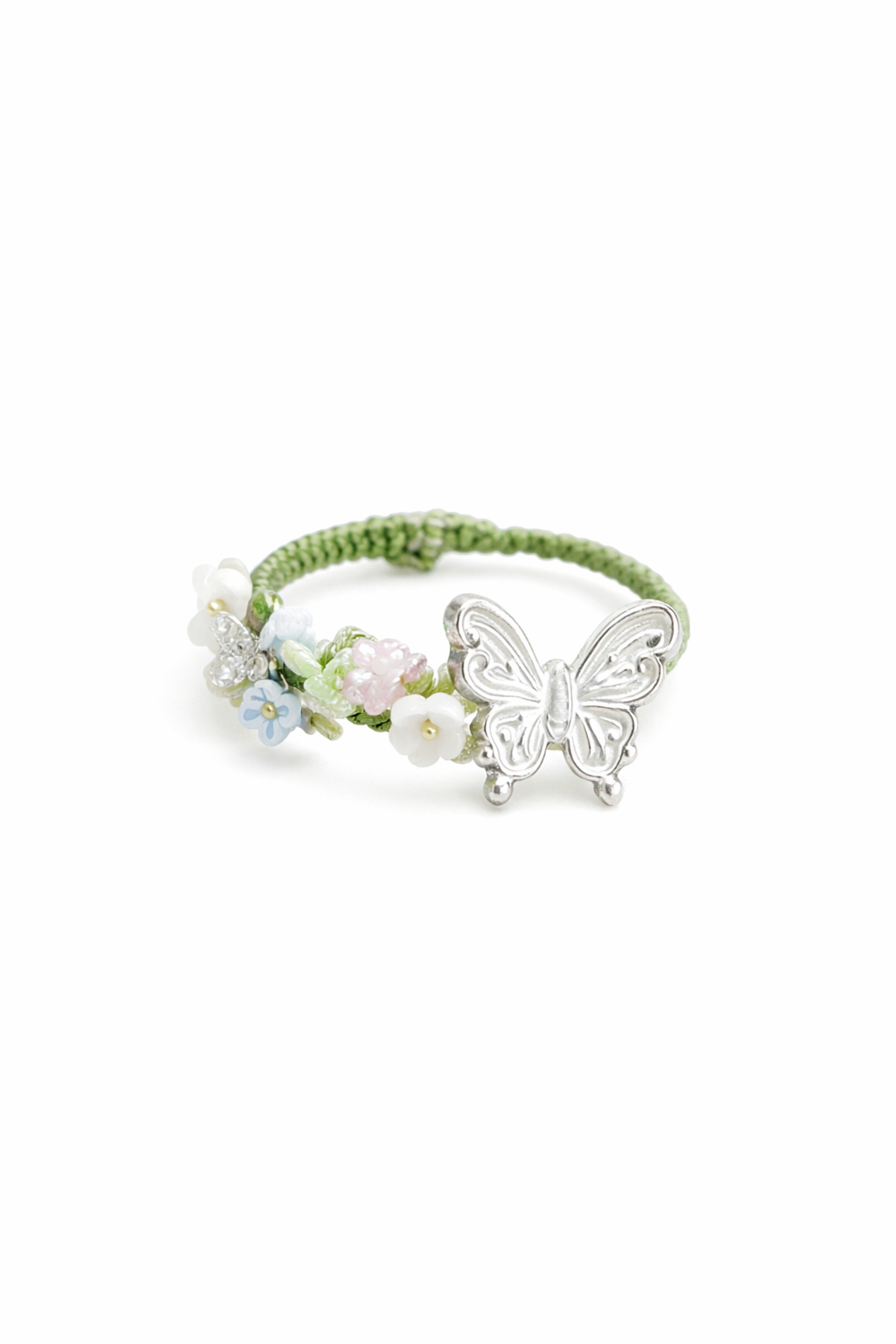 Fairycore Wildflower Butterfly Woven Ring