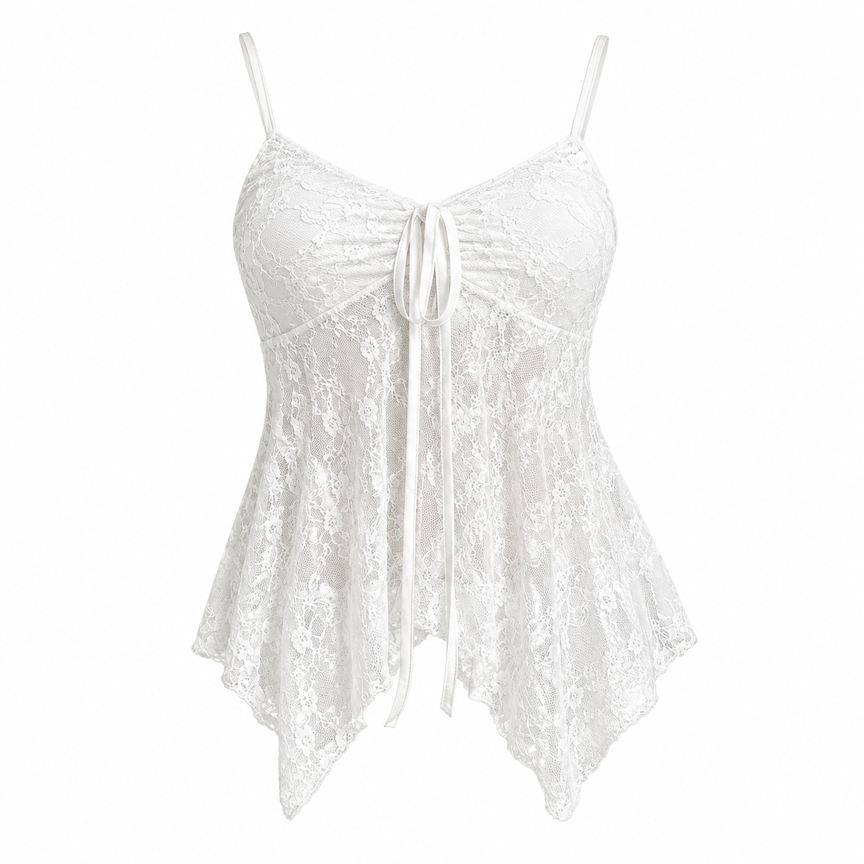 Fairycore Lace Tie Front Top