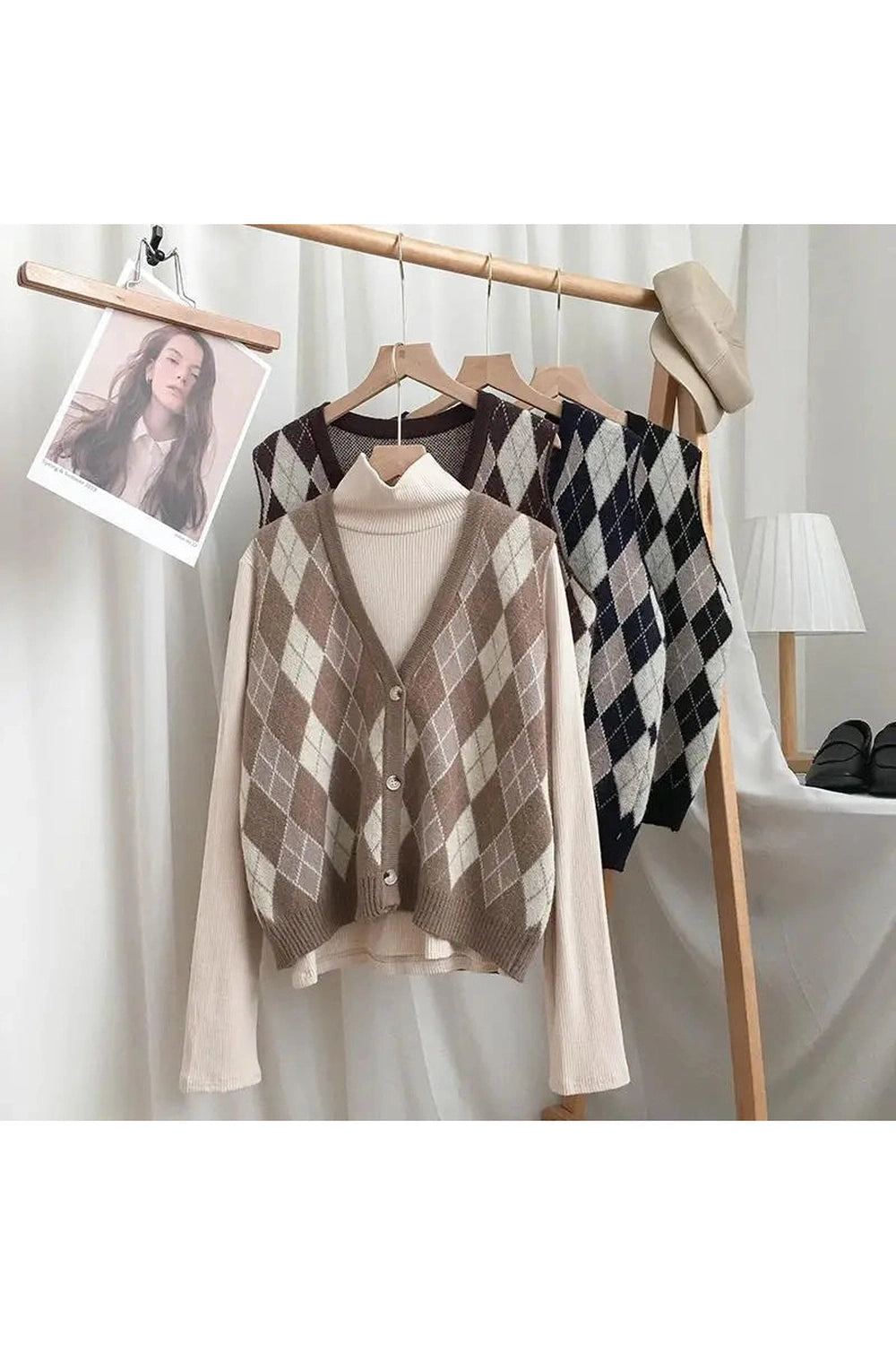 Classic Argyle Knit Vest