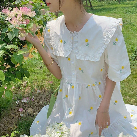 Fairy Floral Peter Pan Collar Dress