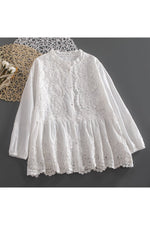 Lace Embroidery Long Sleeve Blouse