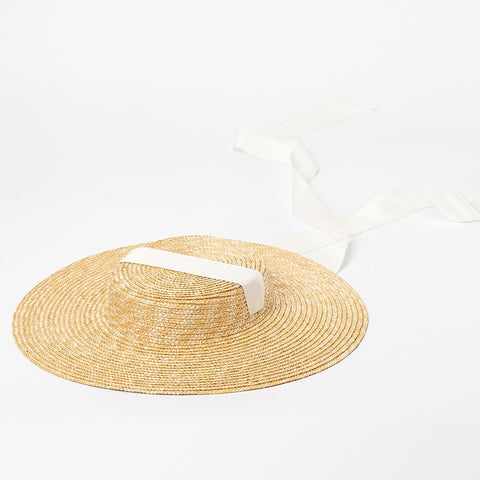 Cottagecore Wide Brim Ribbon Beach Hat