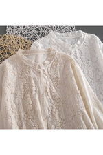 Lace Embroidery Long Sleeve Blouse