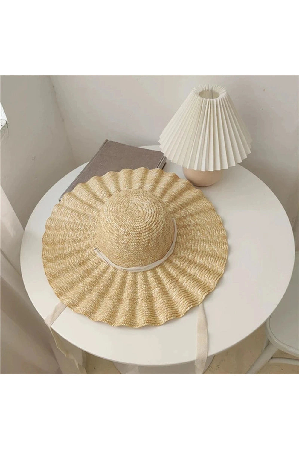 Large Brim Ribbon Straw Hat