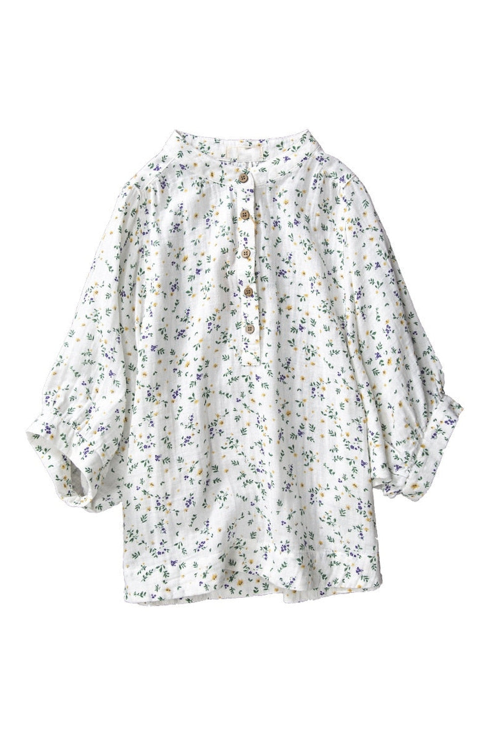 Cottagecore Rustic Floral Collar Shirt cottagecoreclothes