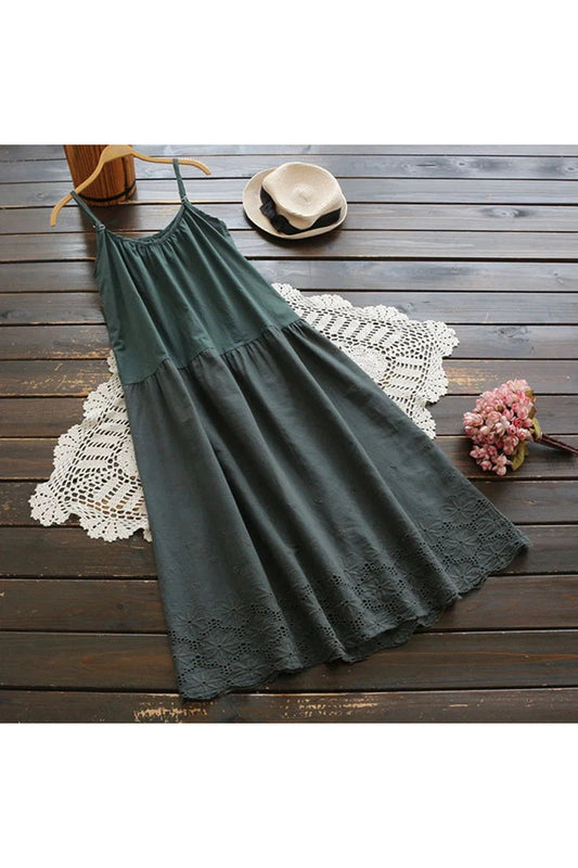 Vintage Lace Trim Slip Dress cottagecoreclothes