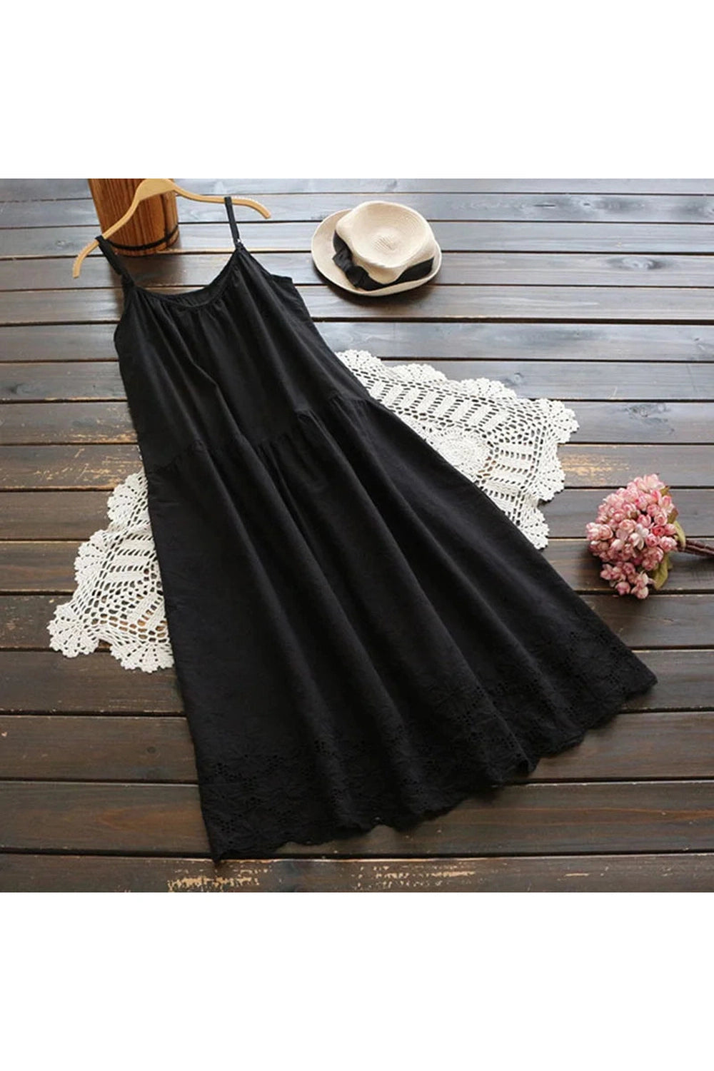 Vintage Lace Trim Slip Dress cottagecoreclothes