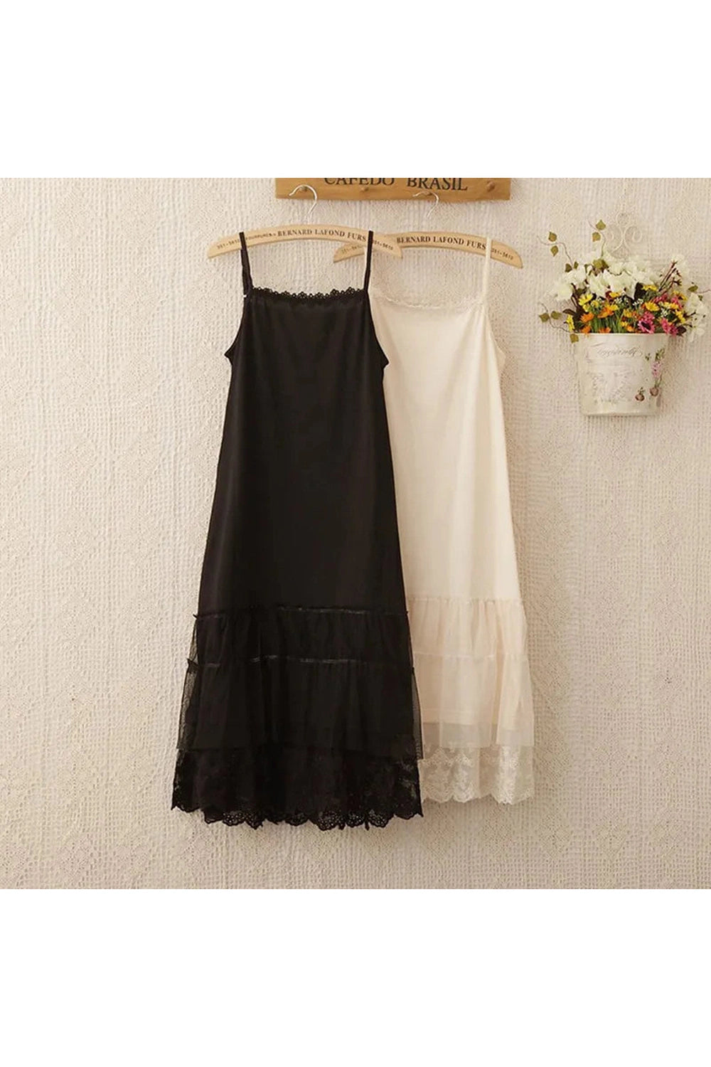 Midnight Lace Whisper & Ivory Elegance Slip Dress cottagecoreclothes