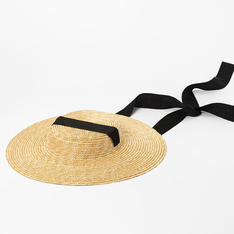 Cottagecore Wide Brim Ribbon Beach Hat