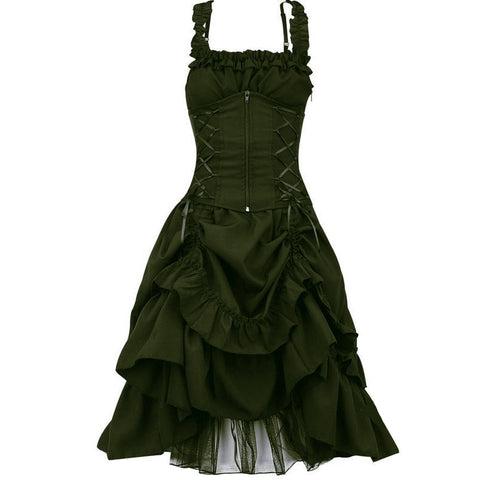 Vestido longo gótico vitoriano vintage 