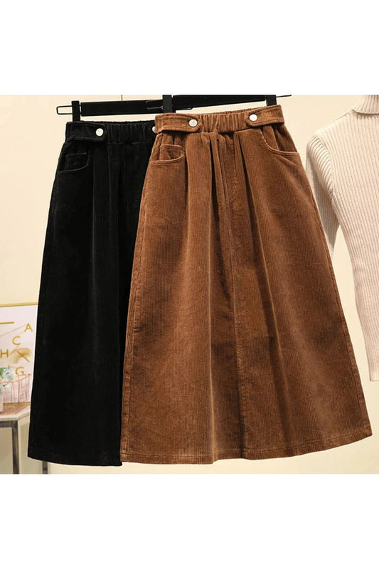 Corduroy A-line Long Skirt cottagecoreclothes