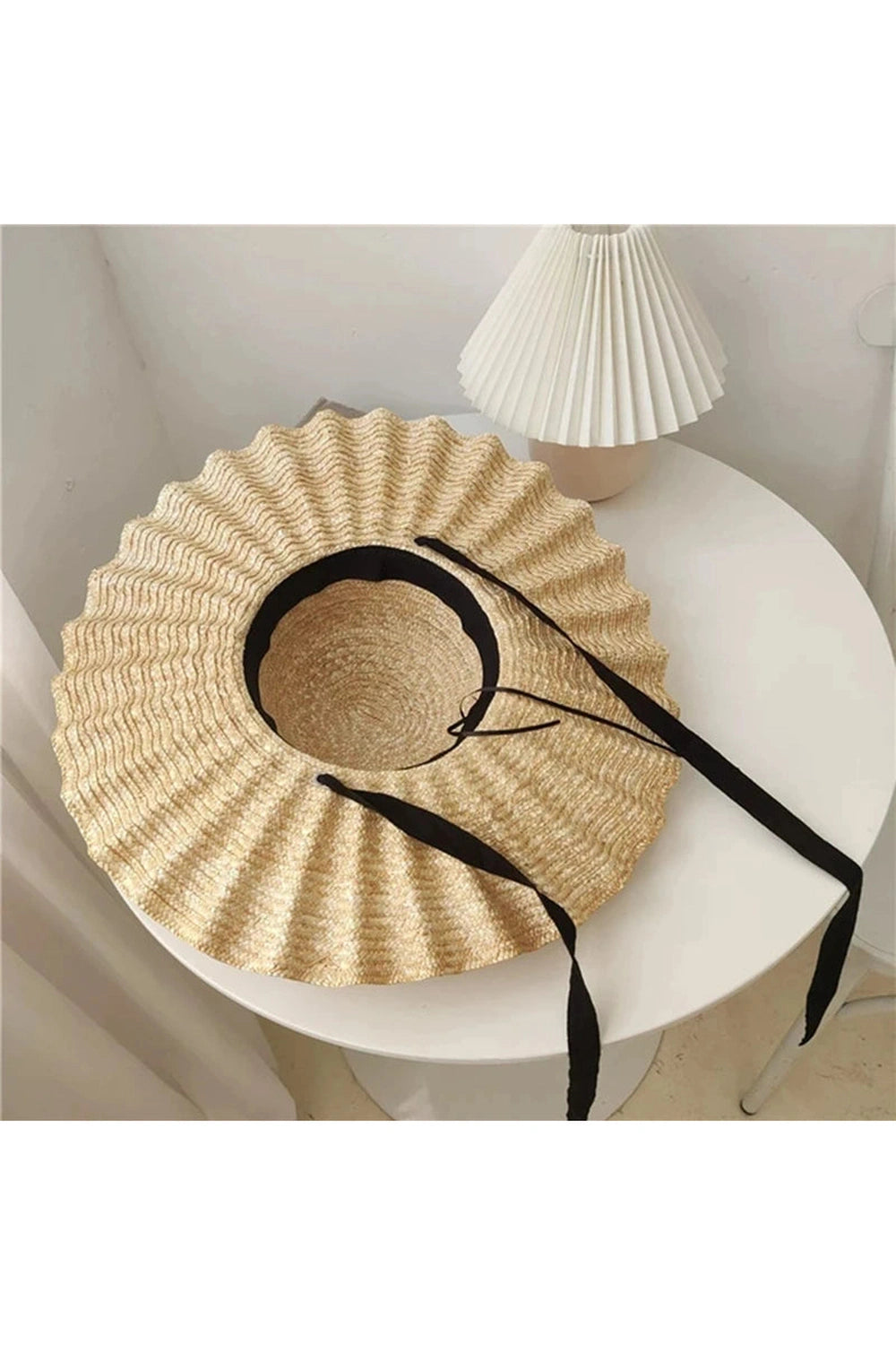 Large Brim Ribbon Straw Hat