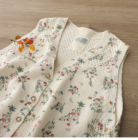 Vintage Single Breasted Knitted Vest