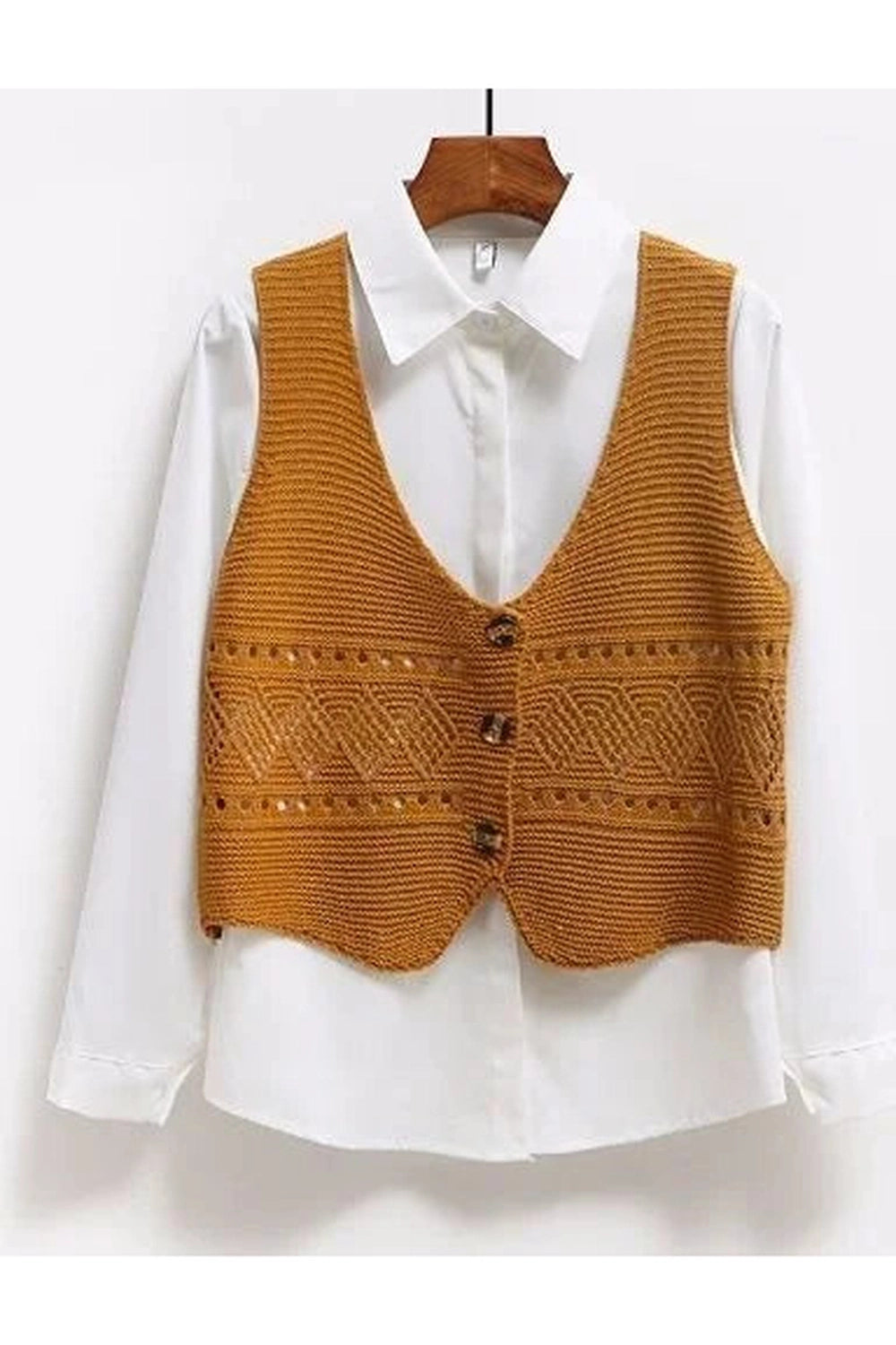 Cottagecore Crochet Button-Up Vest cottagecoreclothes