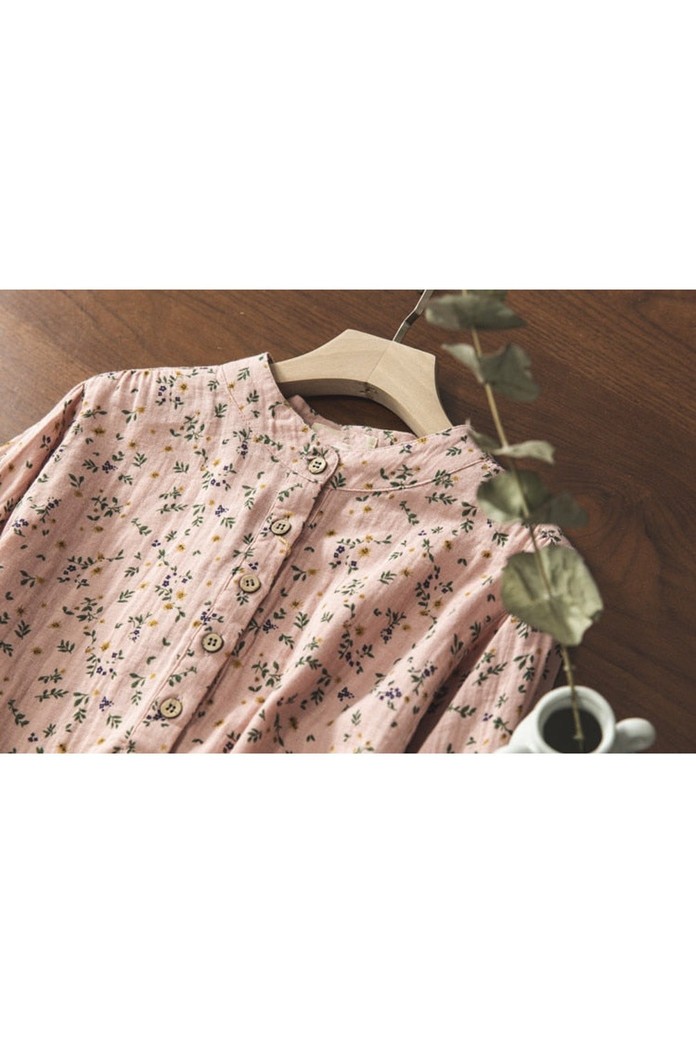 Cottagecore Rustic Floral Collar Shirt cottagecoreclothes