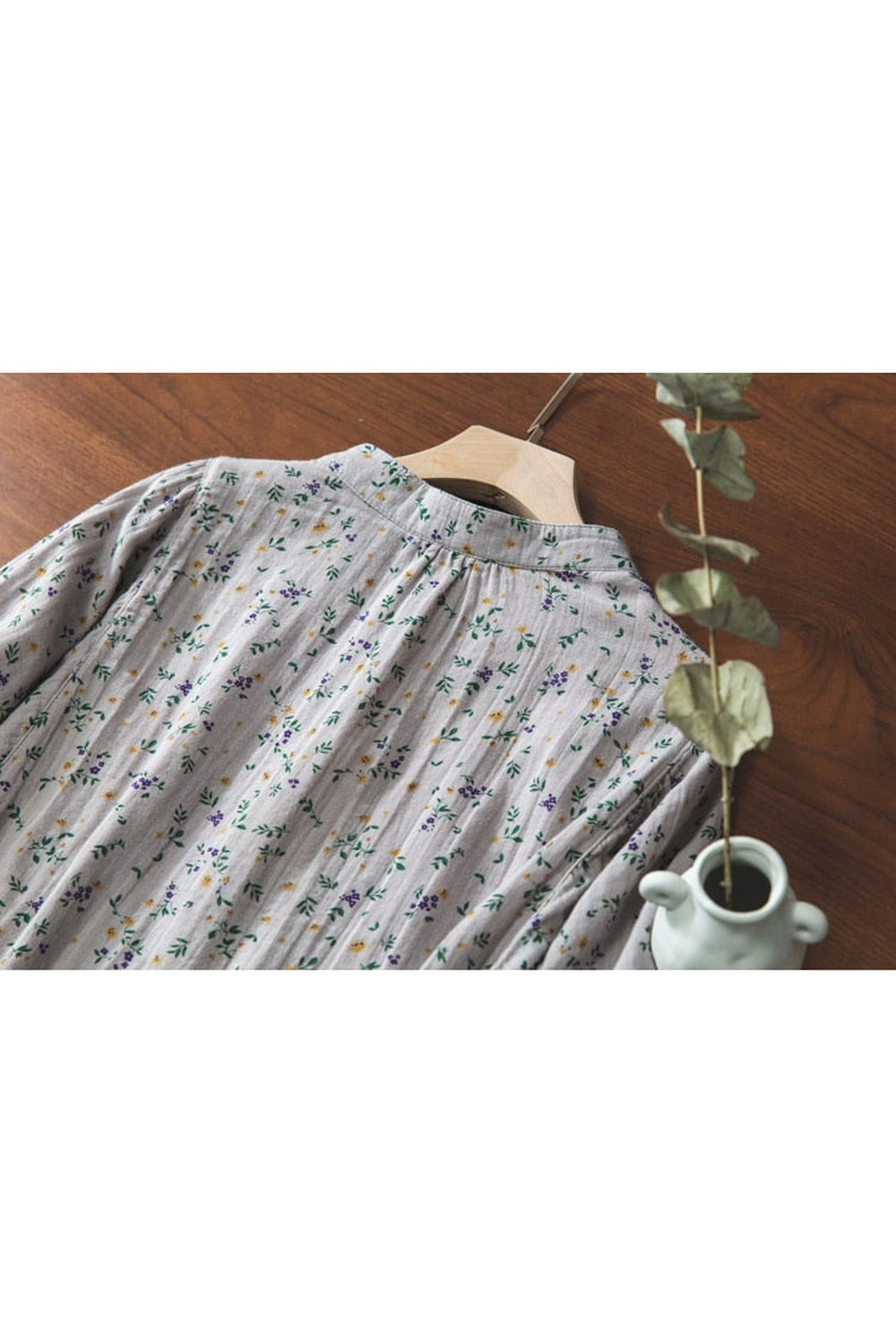 Cottagecore Rustic Floral Collar Shirt cottagecoreclothes