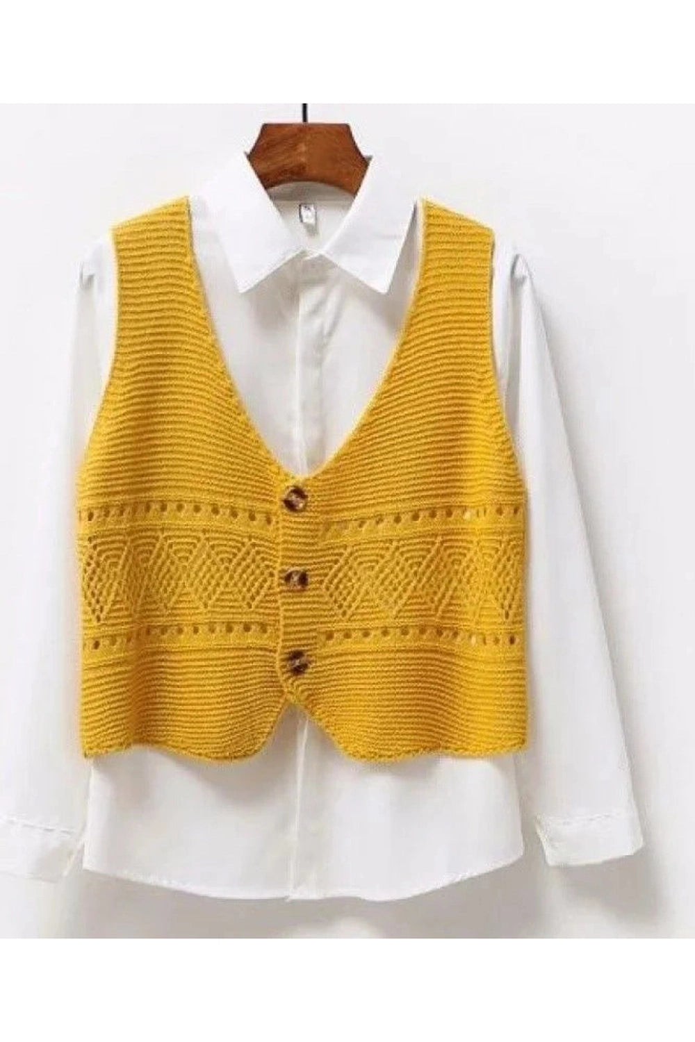Cottagecore Crochet Button-Up Vest cottagecoreclothes