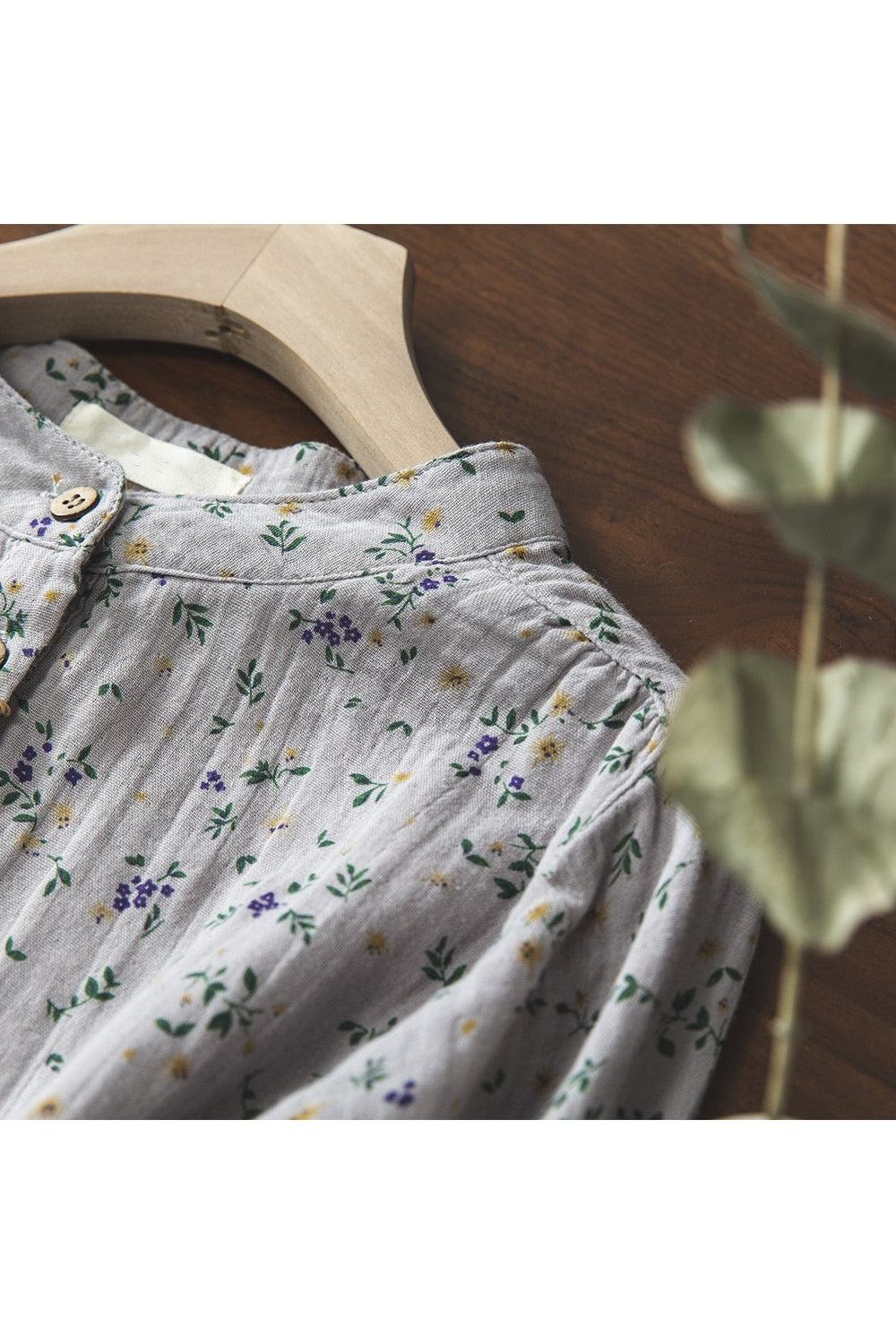 Cottagecore Rustic Floral Collar Shirt cottagecoreclothes