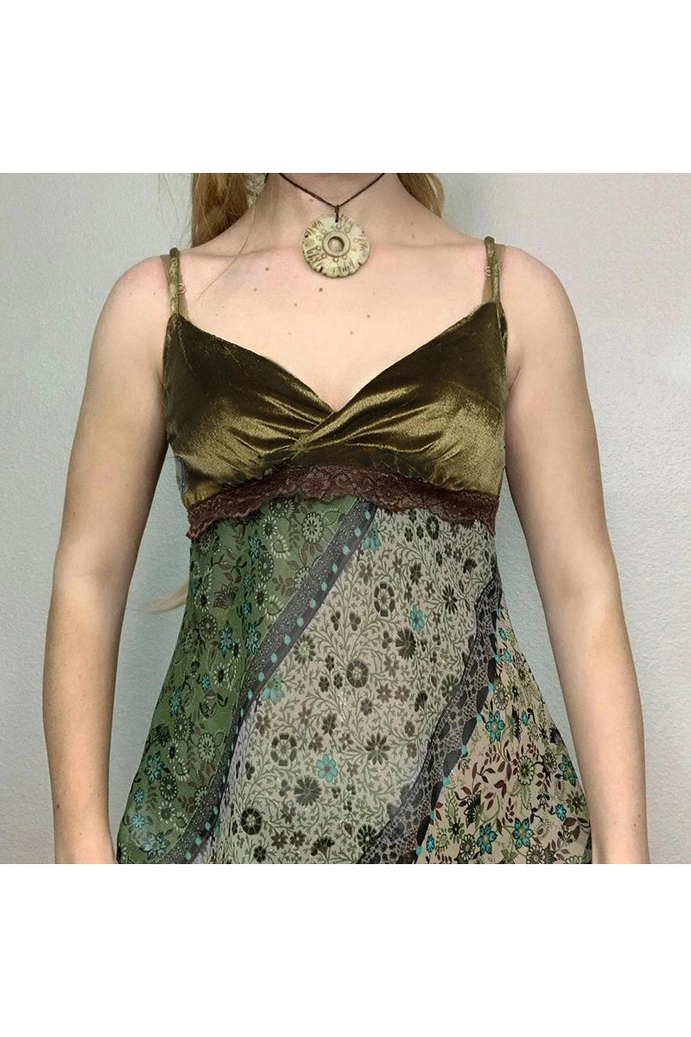 Grunge Floral Asymmetrical Cami Top cottagecoreclothes