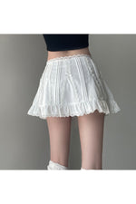 White Bow Lace Fairycore Mini Skirts