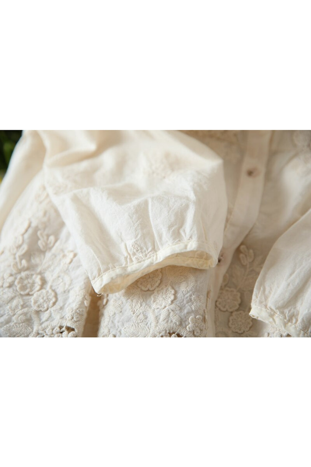 Victorian Lace Embroidery Linen Blouse