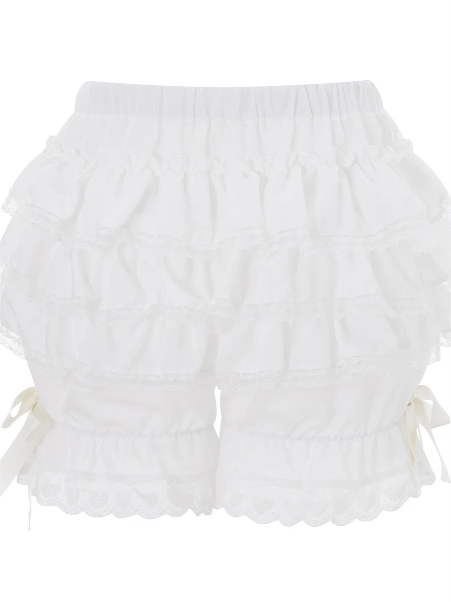 Prinzessinnen-Ästhetik Gestufte Spitzenrüschen-Bloomers