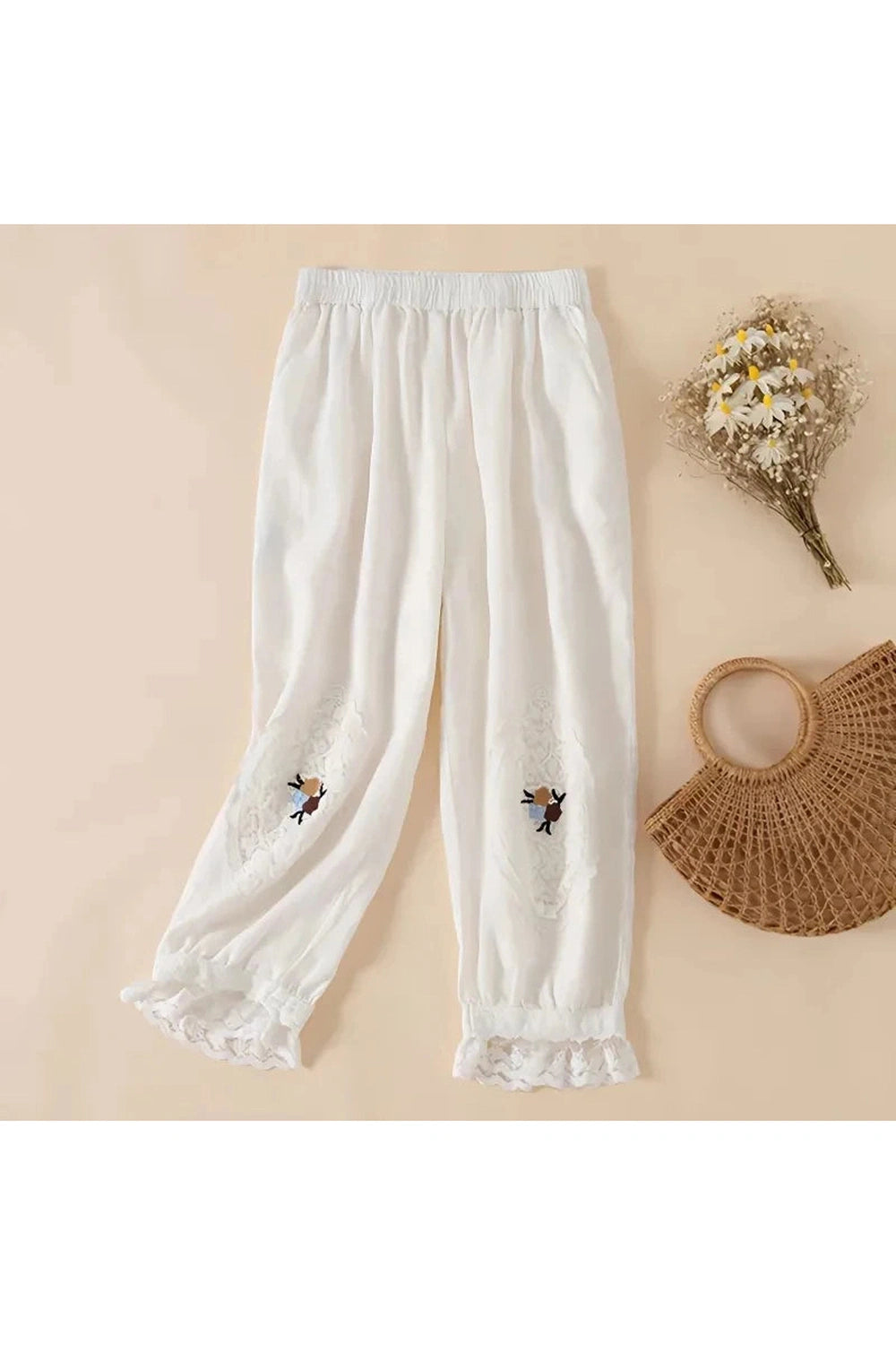 Vintage Embroidered Lace Pants cottagecoreclothes