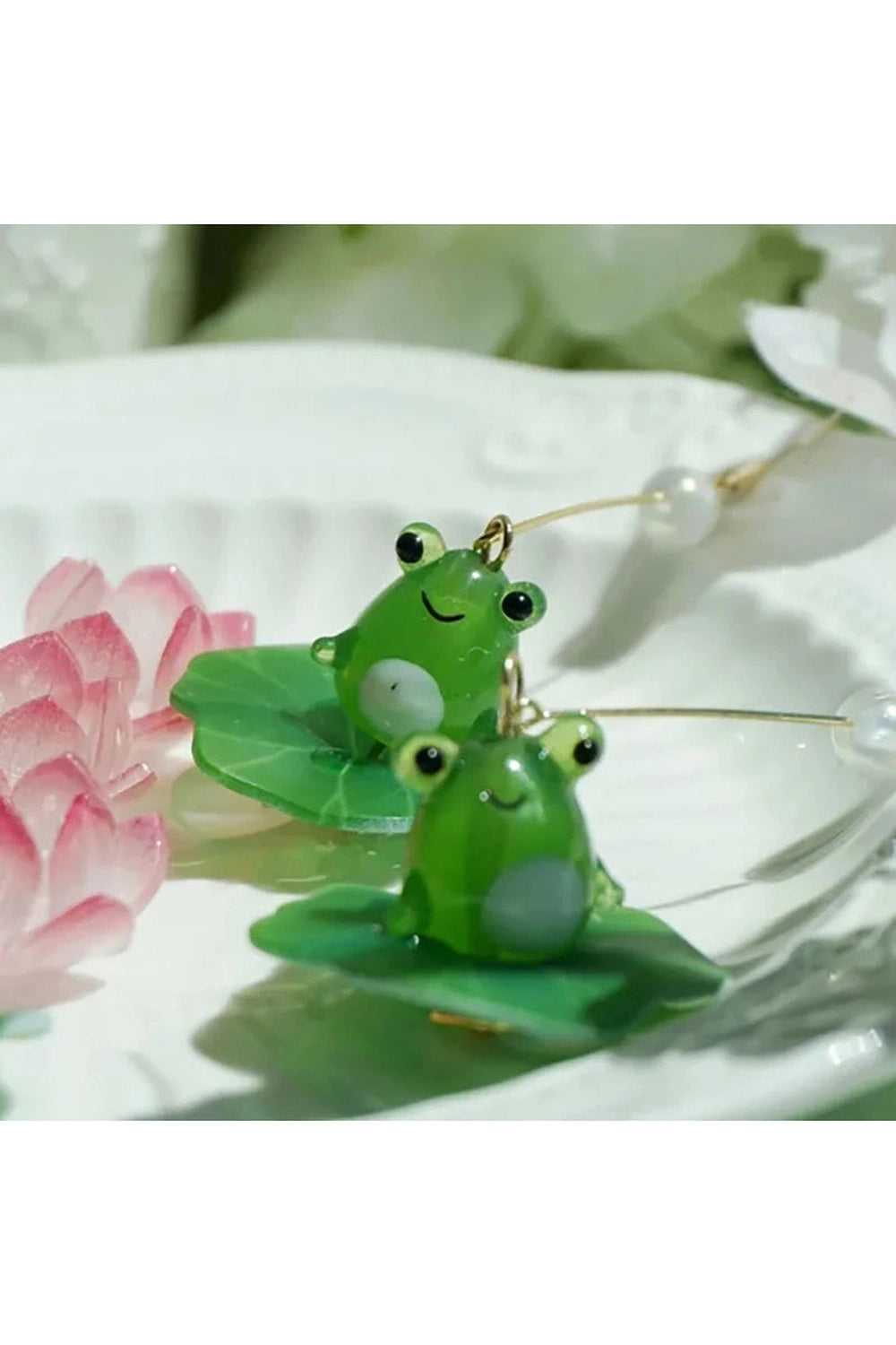 Goblincore Frog Drop Earrings cottagecoreclothes