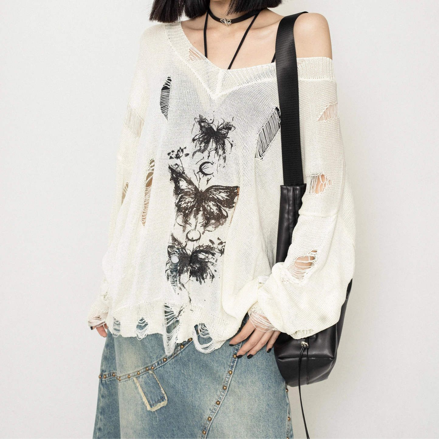 Pullover mit Schmetterlingsmotiv