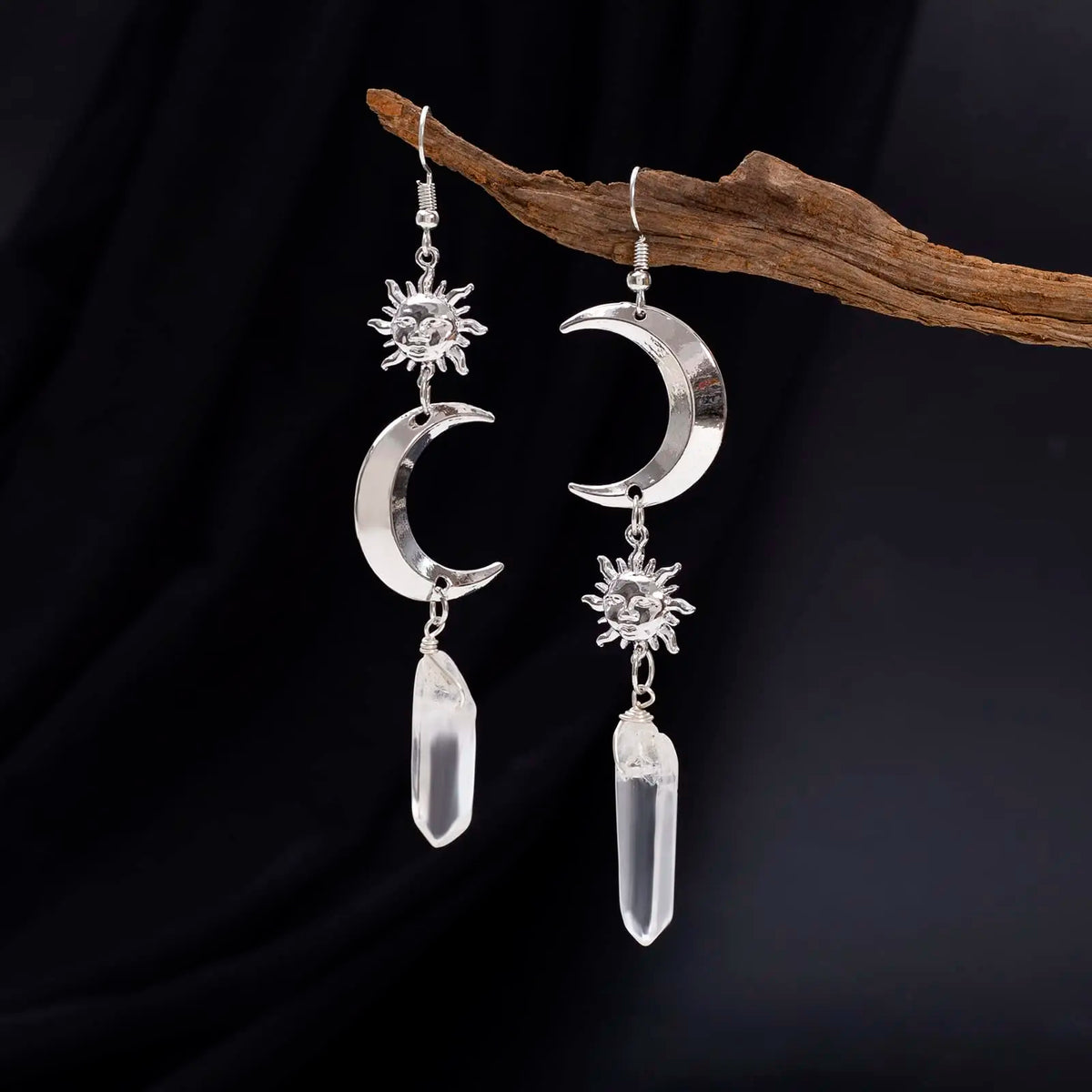 Fairycore Moon and Sun Crystal Earrings