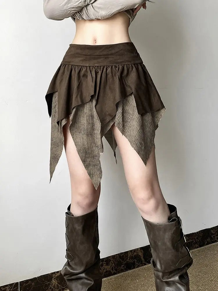 Goblincore Forest Sprite Handkerchief Mini Skirt
