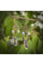 Star Moon Quartz Earrings