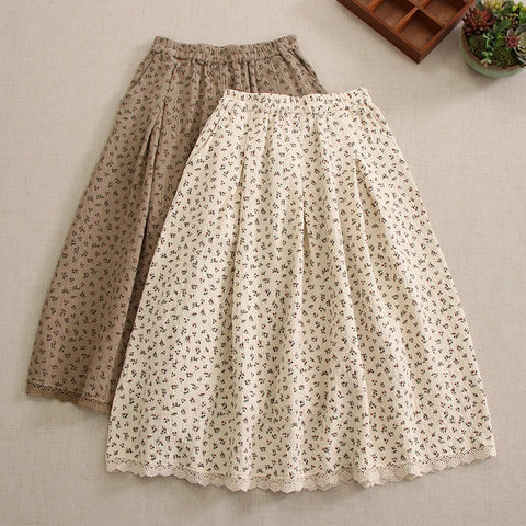 Vintage Blossom Lace-Trim Skirt