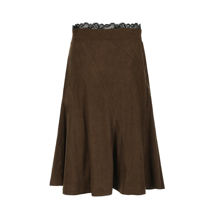 Goblincore Paneled A-Line Skirt