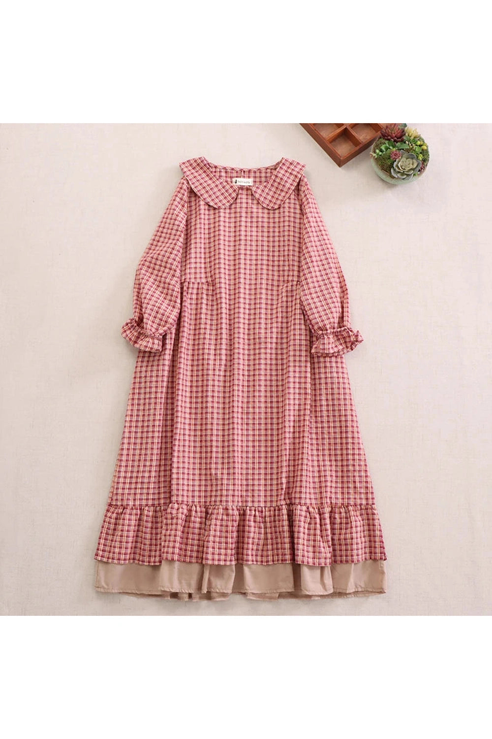 Country Check Ruffle Hem Dress