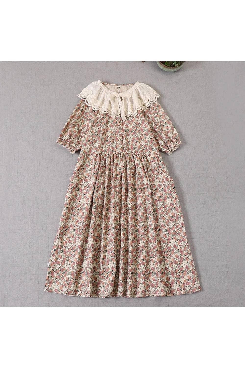 Vintage Blossom Midi Dress