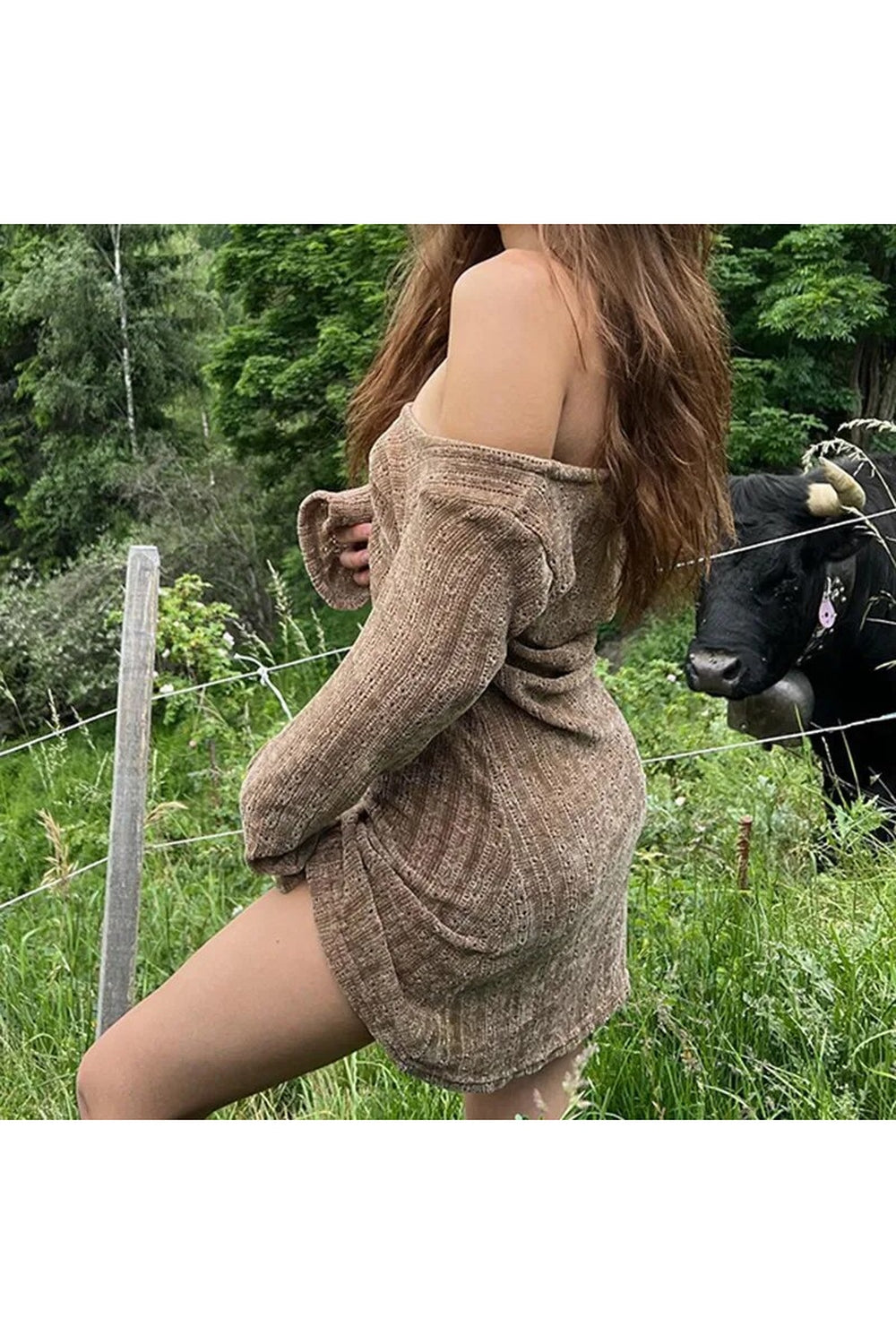 Fairy Grunge Off-Shoulder Dress cottagecoreclothes