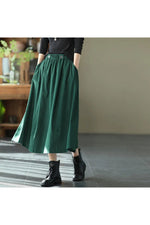 Retro Corduroy Midi Skirt