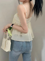 Fluffy Lace-up Tank Top