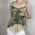 Lace Crop Top Fairy Green Print Mini Vest