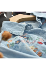 Denim Vintage Embroidery Blouse