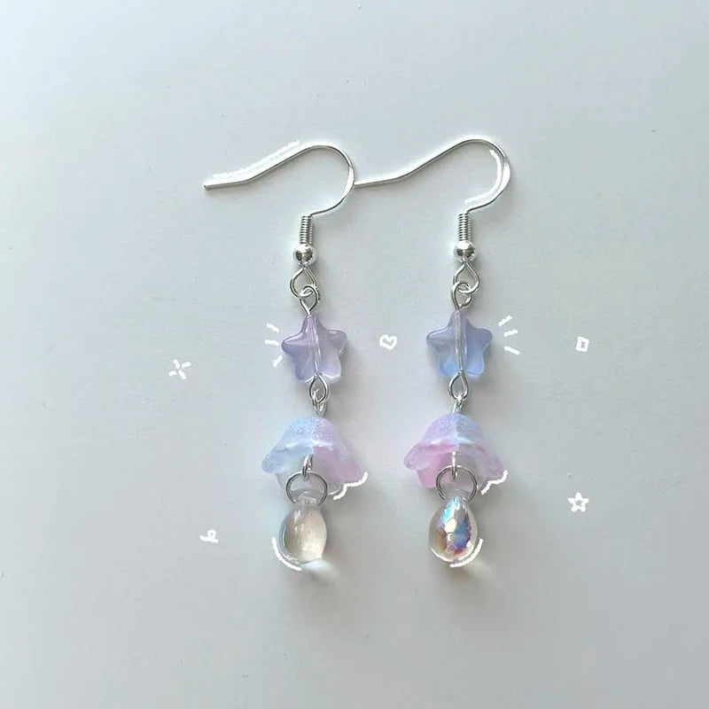 Fairycore Pastel Jellyfish Star Drop Earrings