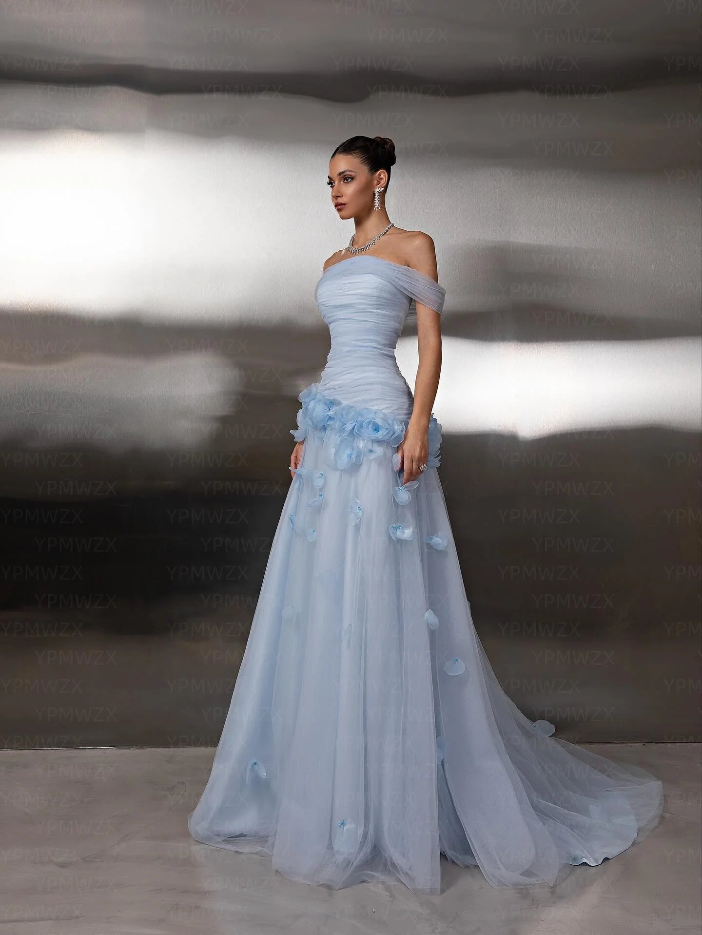 Ethereal Petal Floor-Length Dress