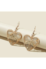 Blue Resin Heart Earrings