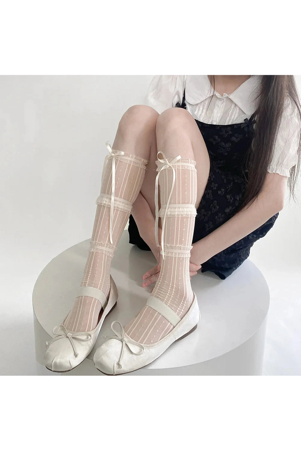 Fairycore Bow-Tied Sheer Socks