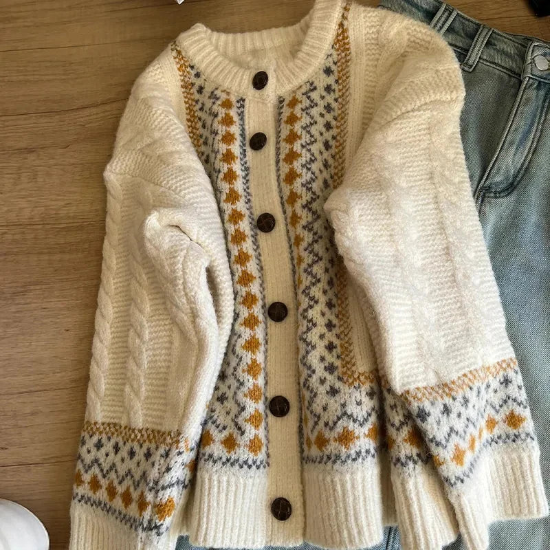 Cottagecore Valley Fair Isle Cardigan