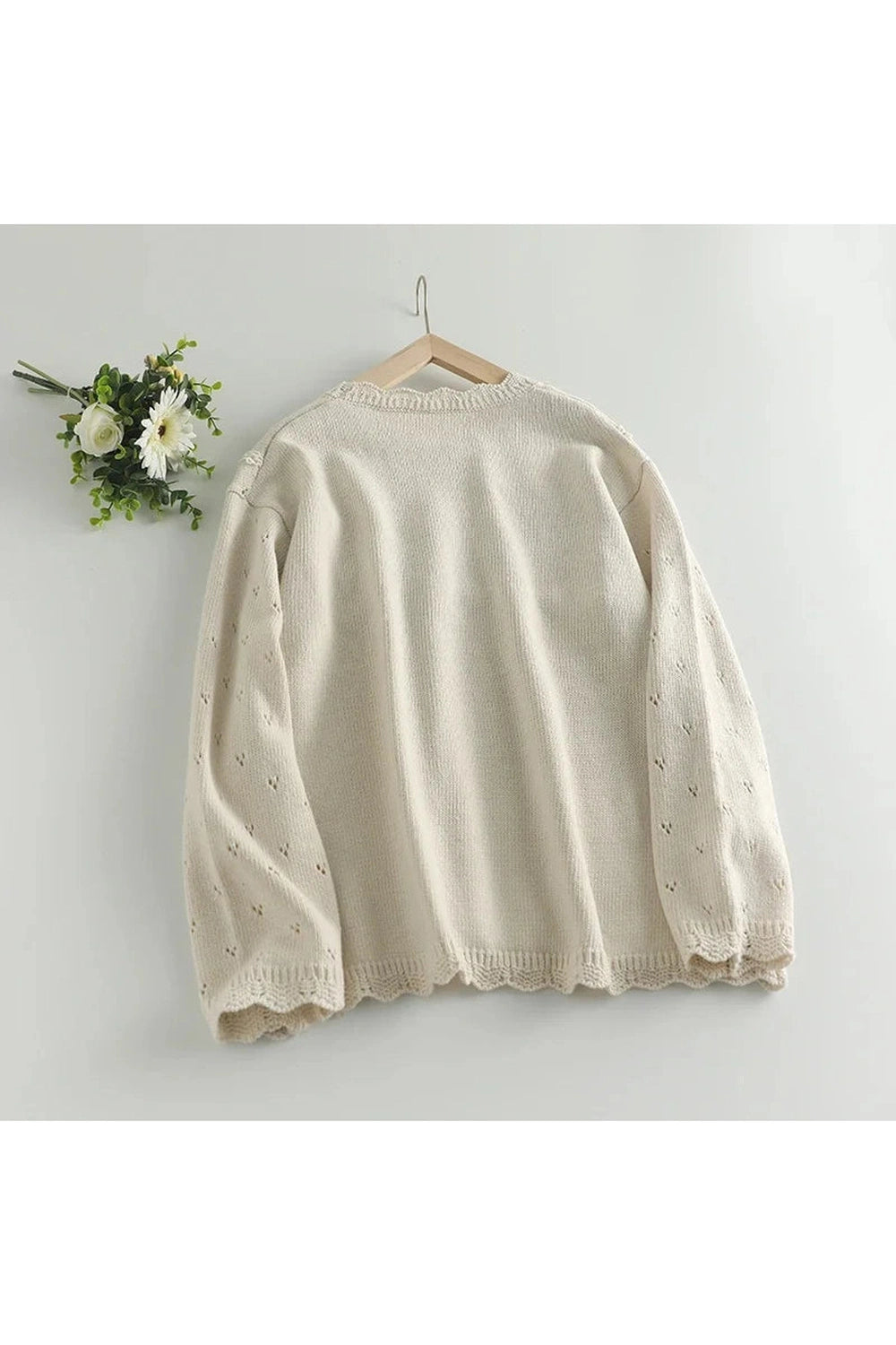 Mori Girl Floral Embroidered Knit Fall Sweater