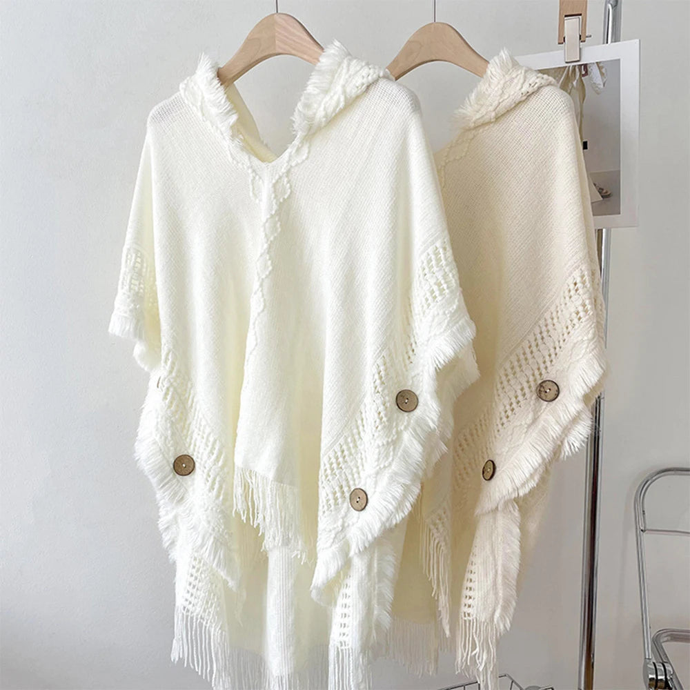 Knitted Cape Shawl Poncho