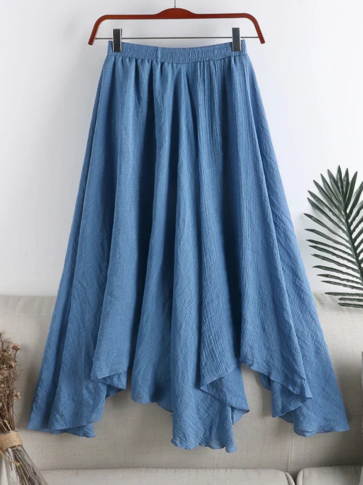 Bohemian Linen Long Skirt