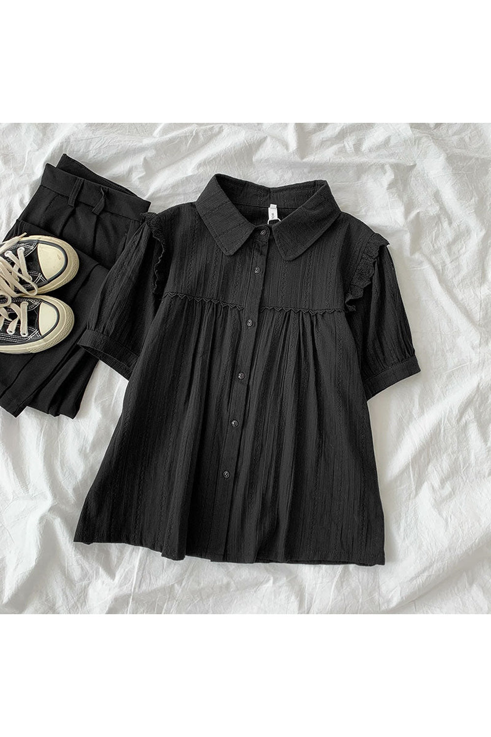 Lace Short Sleeve Shirt. cottagecoreclothes